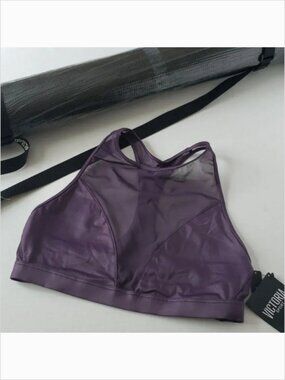 Victoria's Secret Sport Purple Mesh High-Neck Sports Bra NWT